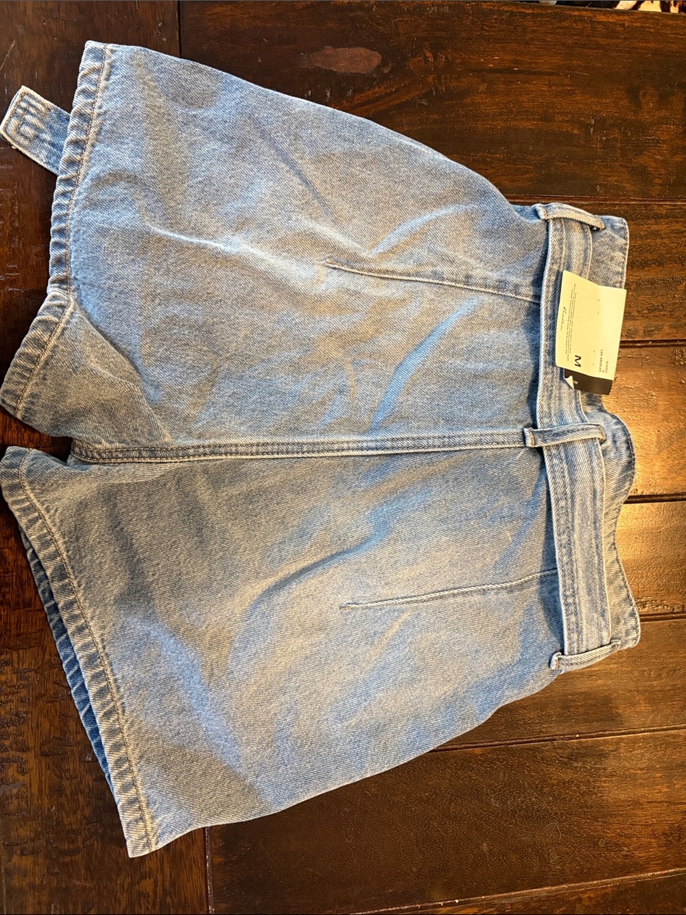 KanCan Light Blue High-Waist Tie-Belt Denim Shorts - Picture 6 of 6